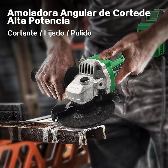 Esmeriladora Angular Inalámbrica SHAWTY, 4Ah Baterías *2, 7000RPM, Con Kit De Herramientas, Amoladora Angular Para Lijar, Cortar y Otros Proyectos.