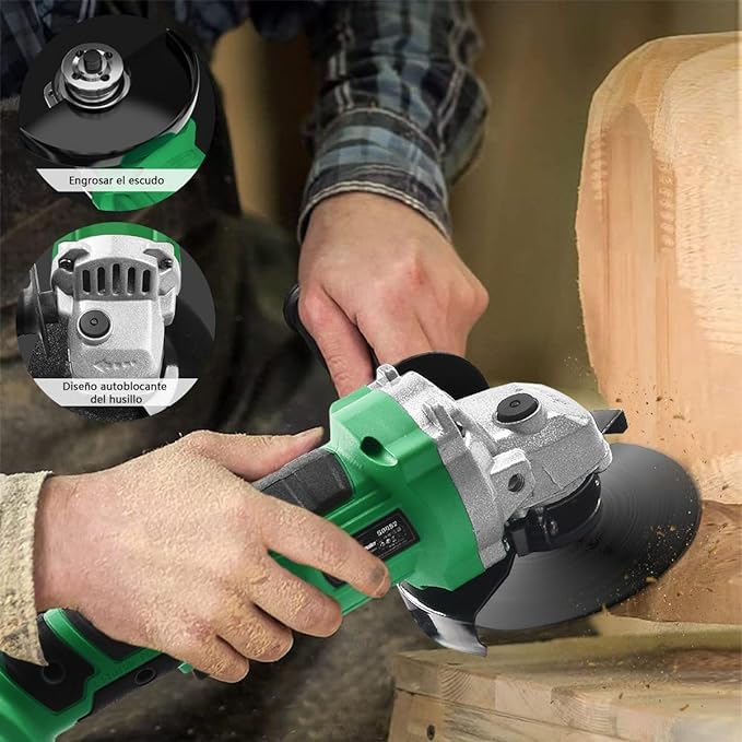 Esmeriladora Angular Inalámbrica SHAWTY, 4Ah Baterías *2, 7000RPM, Con Kit De Herramientas, Amoladora Angular Para Lijar, Cortar y Otros Proyectos.