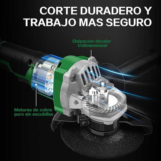 Esmeriladora Angular Inalámbrica SHAWTY, 4Ah Baterías *2, 7000RPM, Con Kit De Herramientas, Amoladora Angular Para Lijar, Cortar y Otros Proyectos.