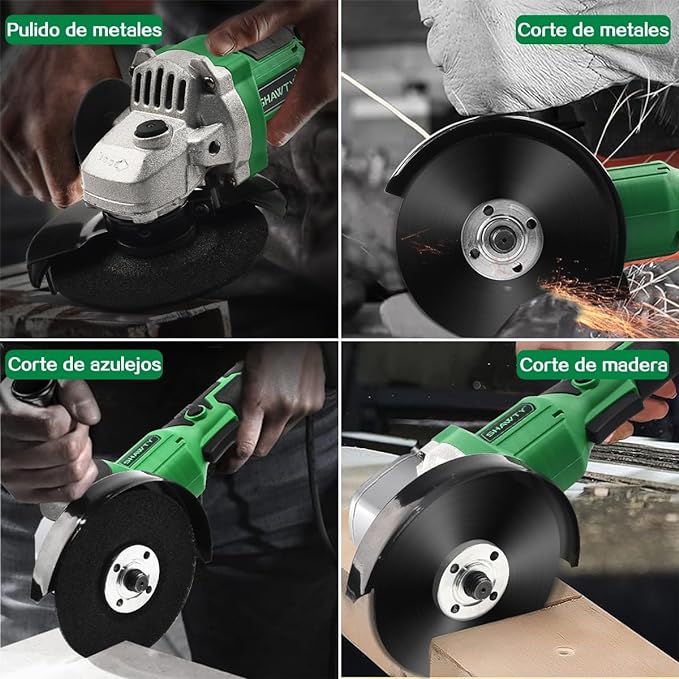 Esmeriladora Angular Inalámbrica SHAWTY, 4Ah Baterías *2, 7000RPM, Con Kit De Herramientas, Amoladora Angular Para Lijar, Cortar y Otros Proyectos.