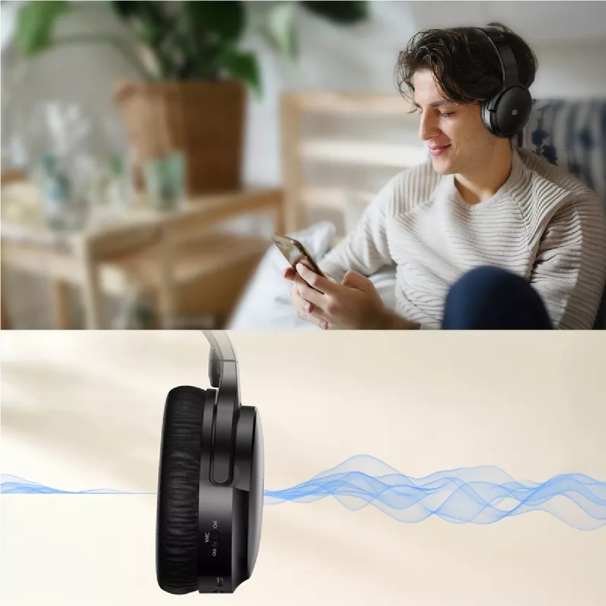 Audifonos Cancelacion Ruido Diadema Inalámbrico Bluetooth Negro