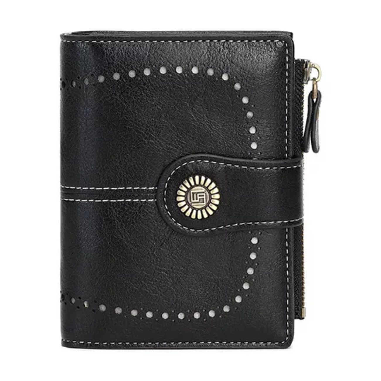 Cartera De Piel Para Mujer, Tarjetero Con Bloqueo Rfid