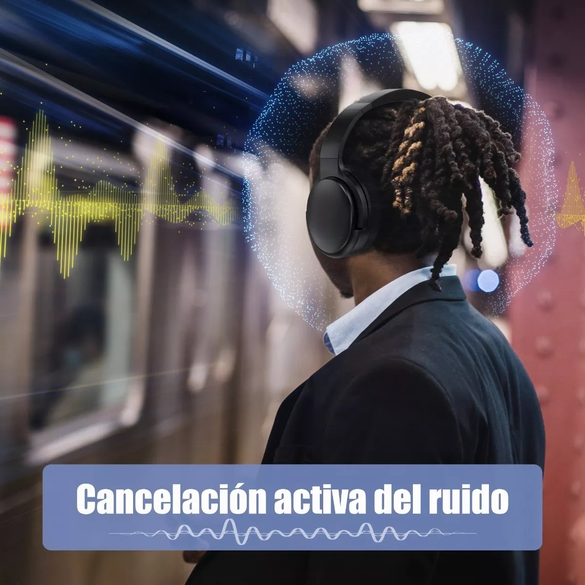 Audifonos Cancelacion Ruido Diadema Inalámbrico Bluetooth Negro