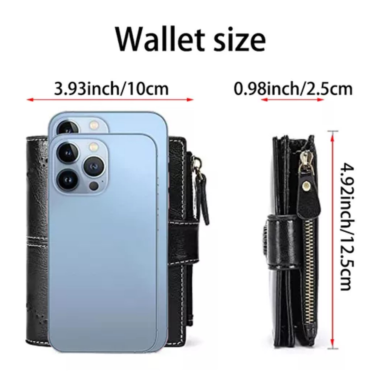 Cartera De Piel Para Mujer, Tarjetero Con Bloqueo Rfid