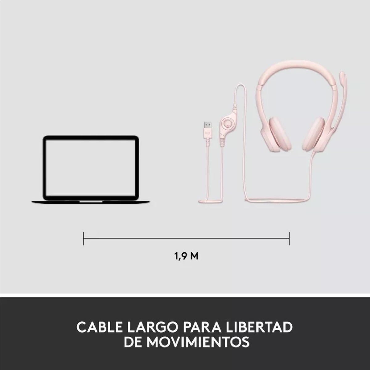 Auriculares Usb Para Computadora 20 Hz - 20 Kh Color Rose 