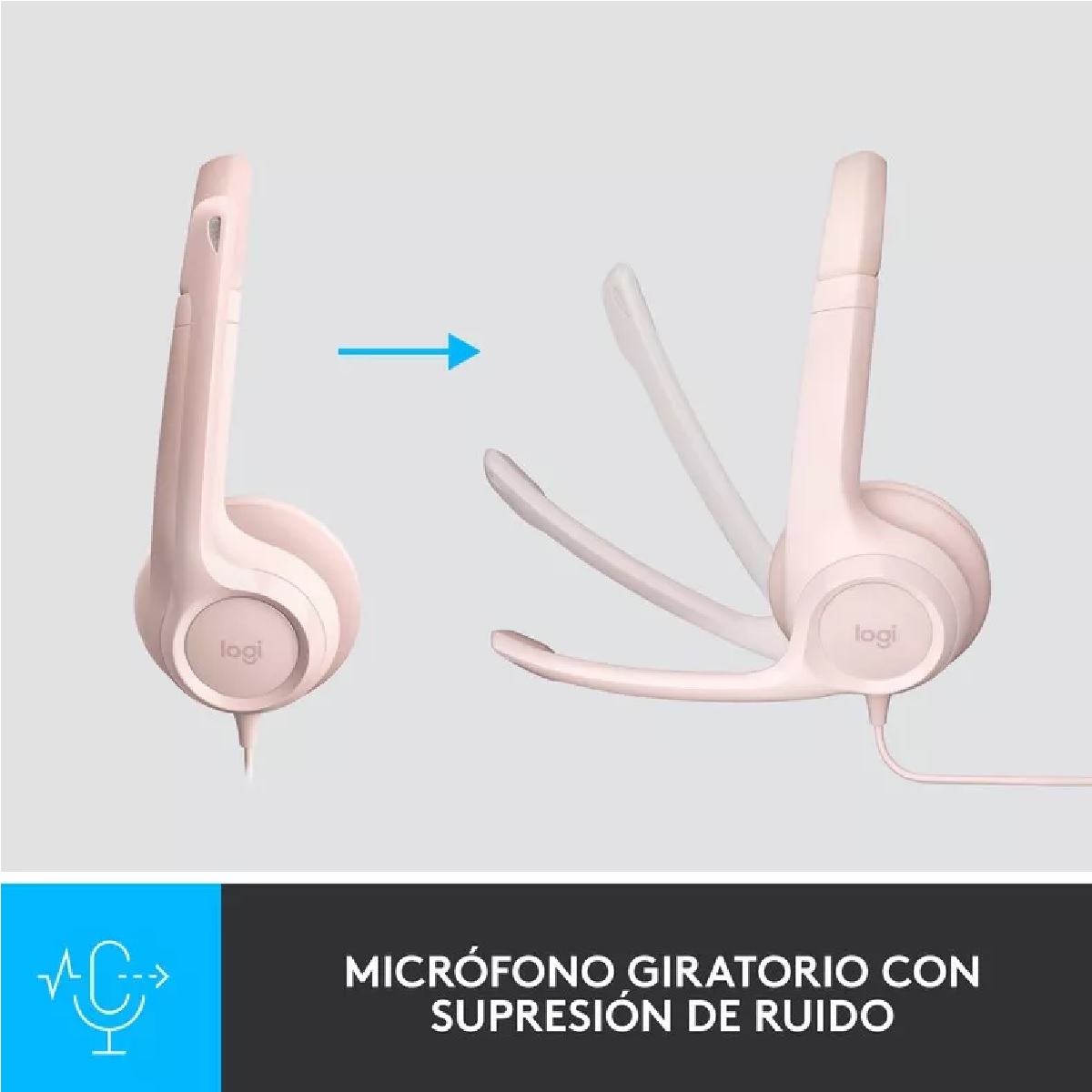 Auriculares Usb Para Computadora 20 Hz - 20 Kh Color Rose 
