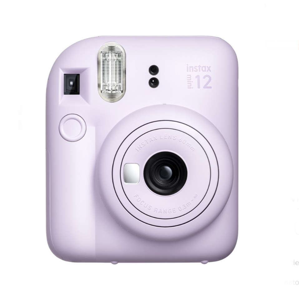 Cámara Instax Mini 12 Color Lila.
