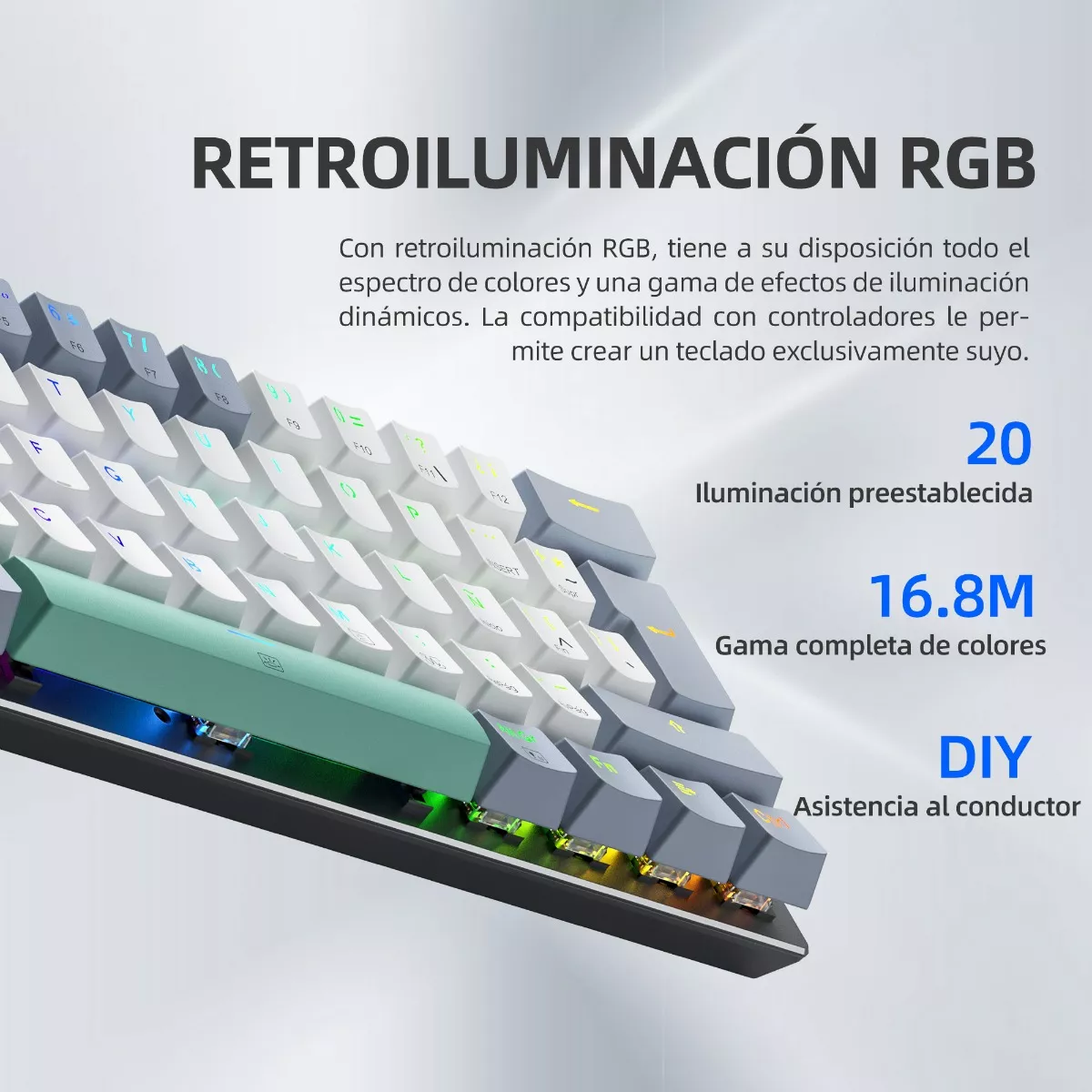 Teclado Mecánico 60% Gamer Español Rgb Pc 