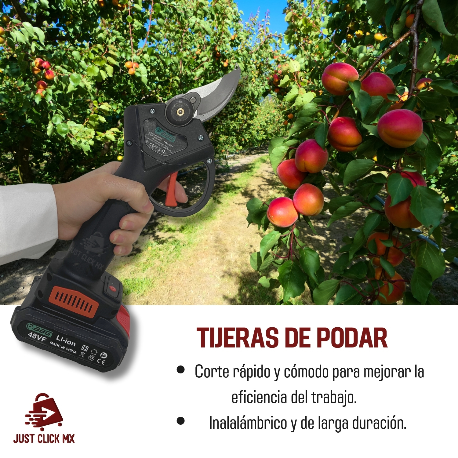 Tijera Eléctrica Corta Ramas Podadora Inalámbrica