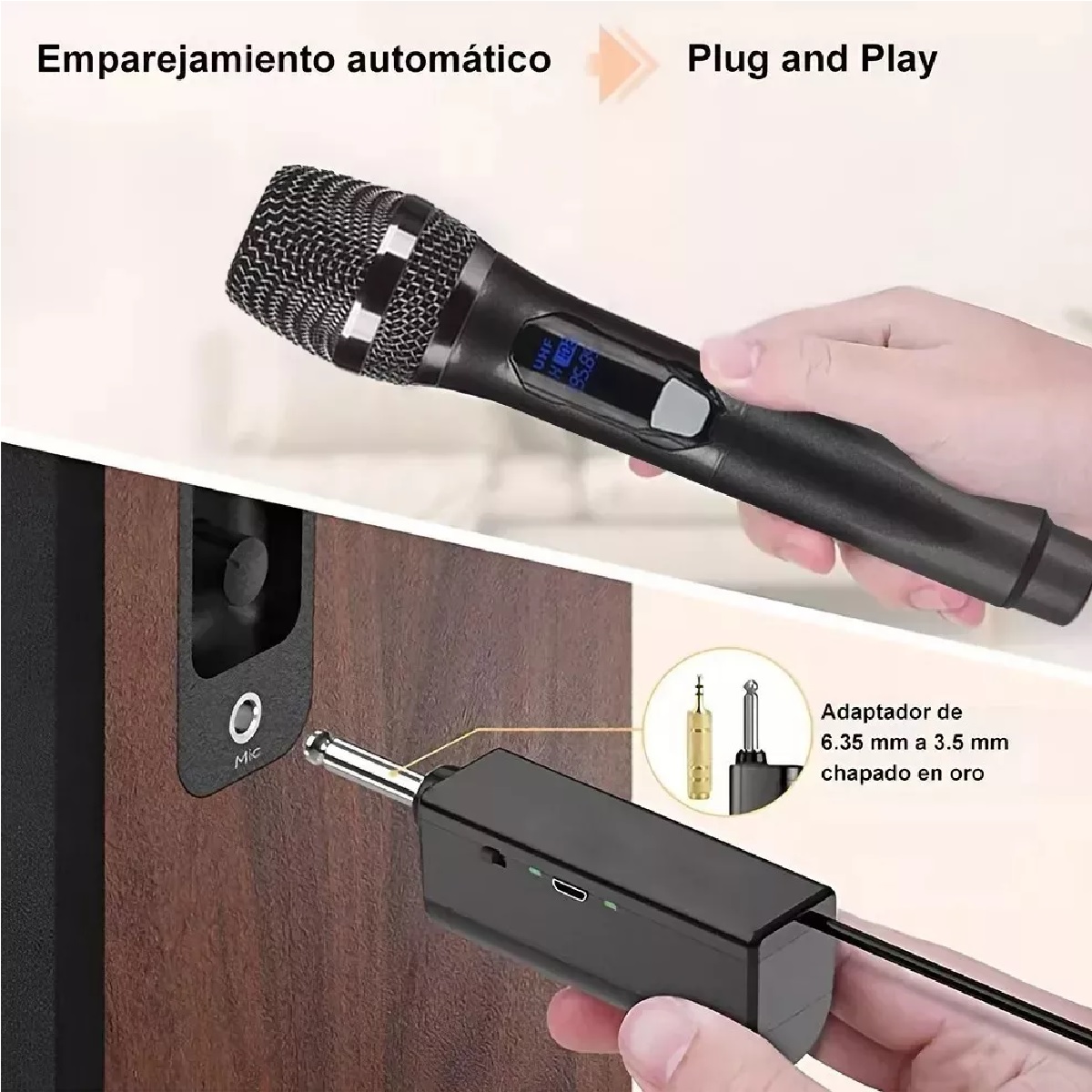 Microfono Profesional Inalambrico Karaoke Musicales General Negro