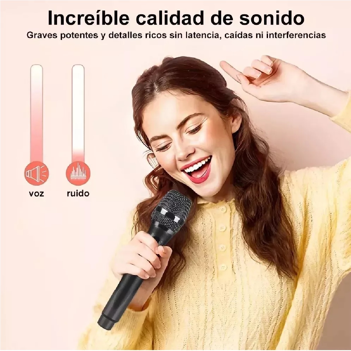 Microfono Profesional Inalambrico Karaoke Musicales General Negro