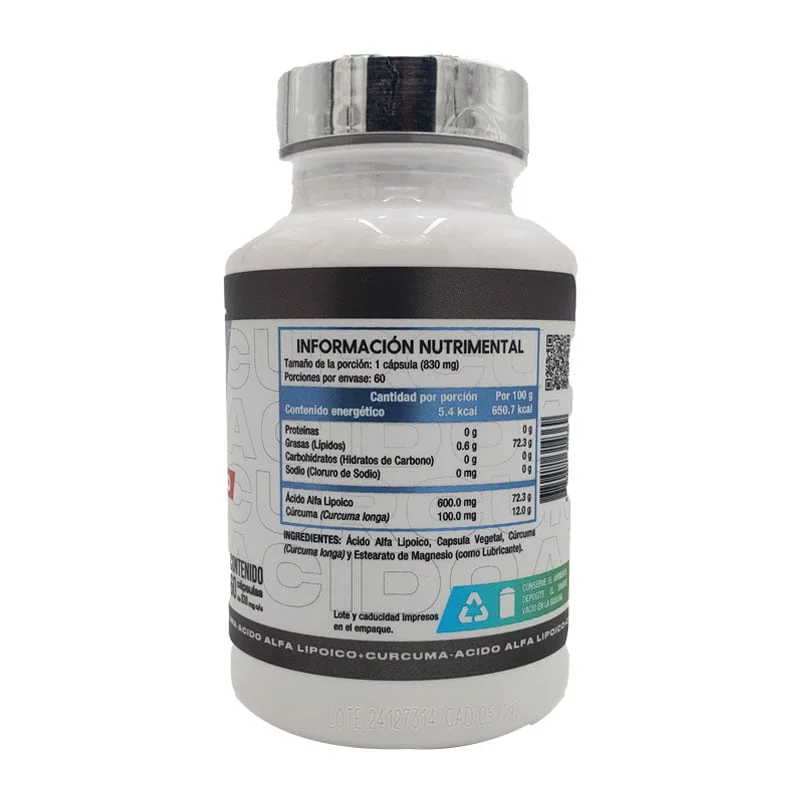 Ácido Alfa Lipoico con Cúrcuma - DOZ. by Heallife - Antioxidante y Energía.