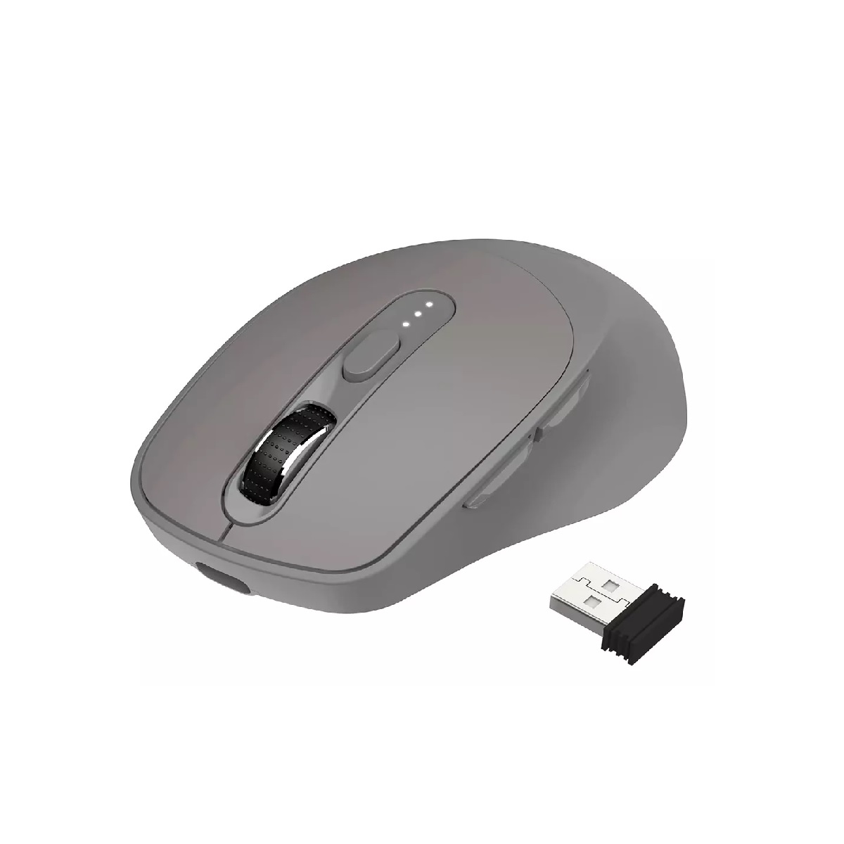 Mouse Inalámbrico Silencioso Ergonómico Gris 