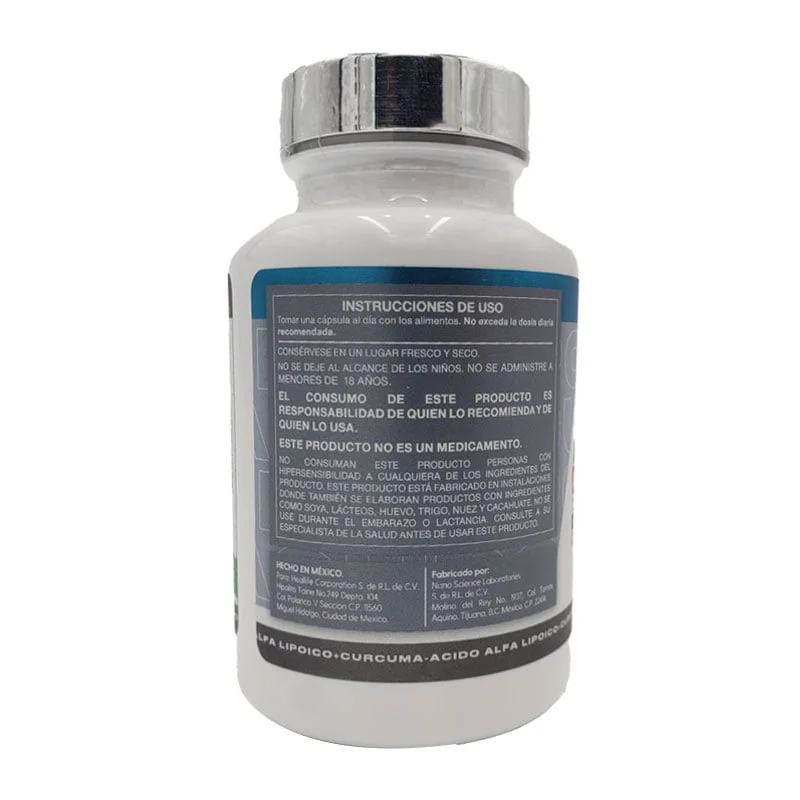 Ácido Alfa Lipoico con Cúrcuma - DOZ. by Heallife - Antioxidante y Energía.