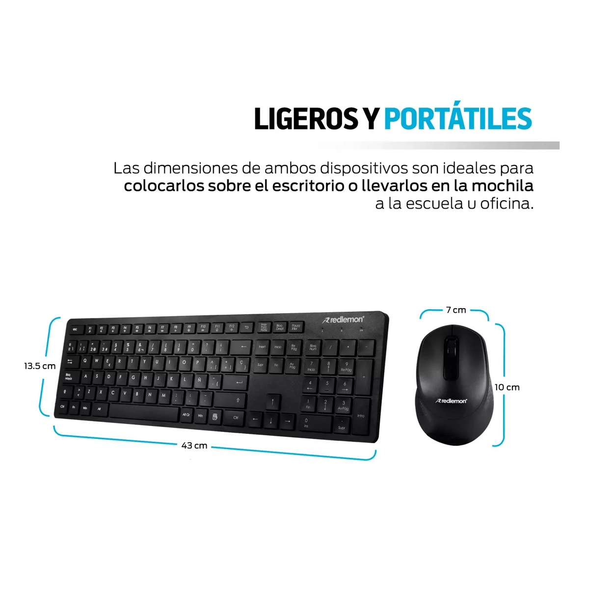 Teclado Y Mouse Inalámbricos Con Receptor Usb Negro.