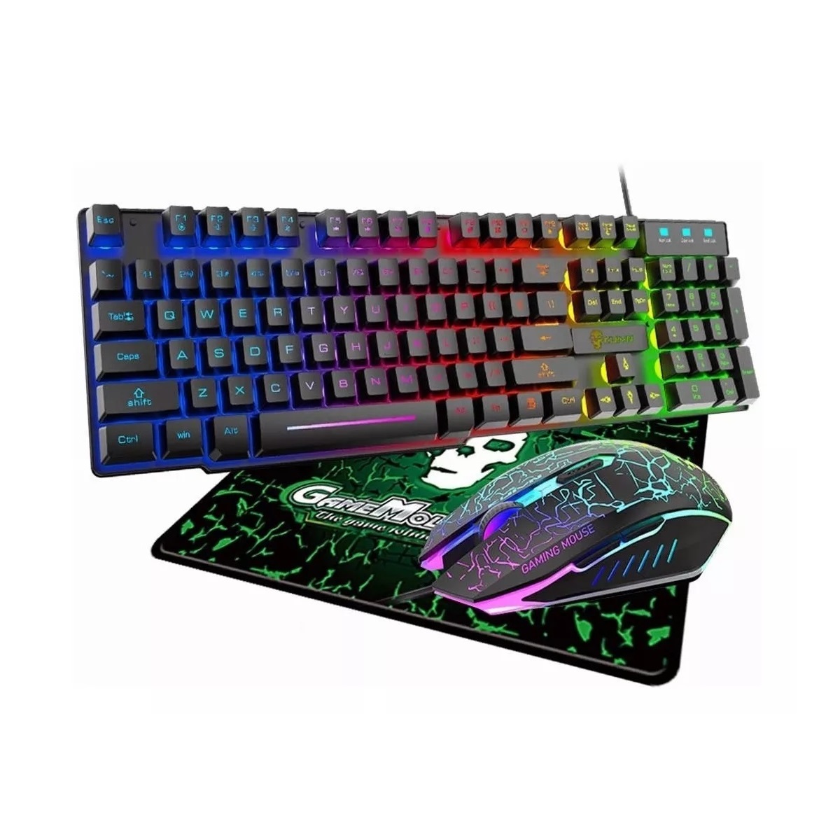 Kit de teclado y mouse Free Wolf T13 - Con cable Negro