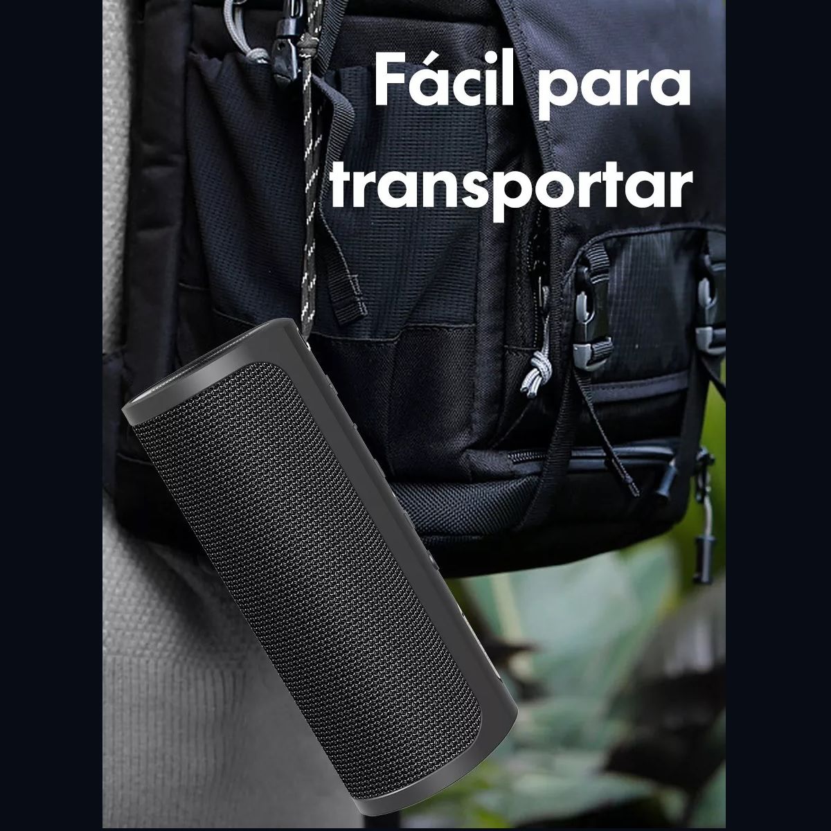 Bocina portátil con bluetooth waterproof negra