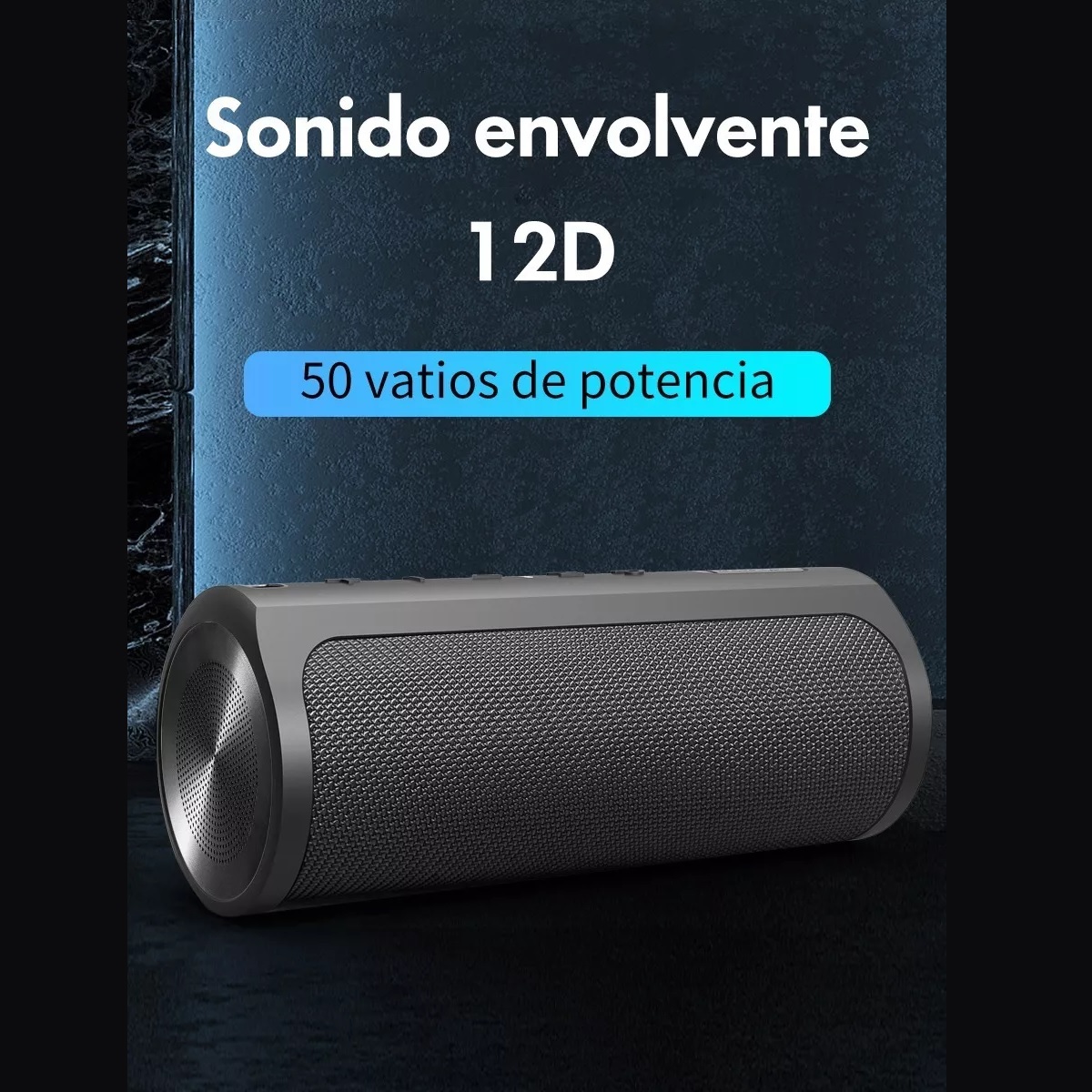 Bocina portátil con bluetooth waterproof negra