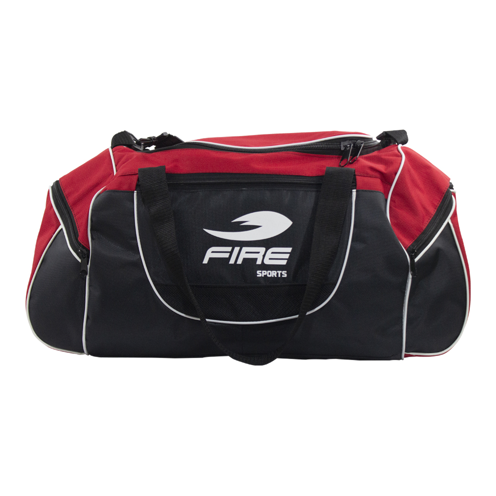 MALETA O MOCHILA DEPORTIVA FIRE SPORTS CON COMPORTAMIENTOS ROJO/NEGRO.