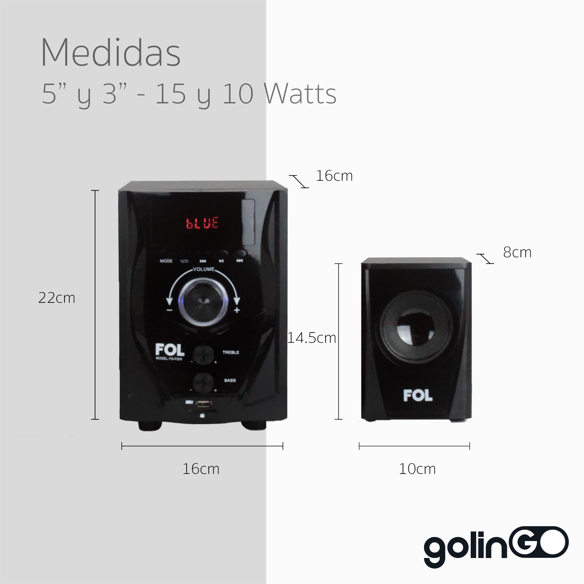 Minicomponente Fol Bluetooth Sistema Audio Estéreo Modular.