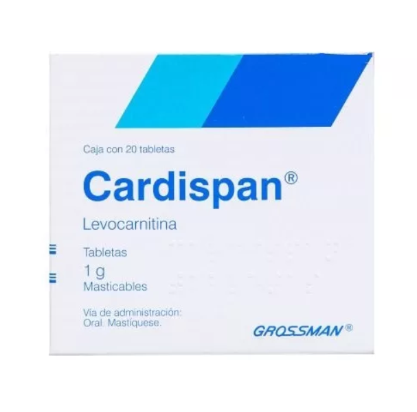 Cardispan 1g Tabletas Mast Con 20   Levocarnitina