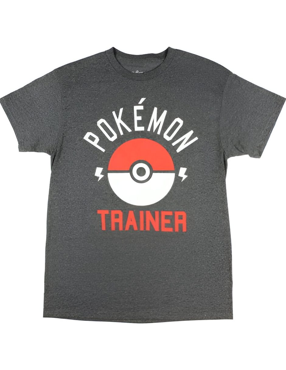 PLAYERA INFANTIL POKEMON POKEMON TRAINER GRIS CHICA.