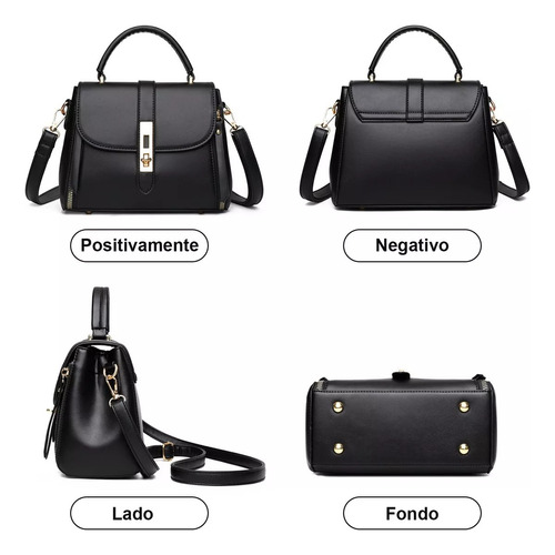 Bolso Negra Bandolera Impermeable Crossbody Para Mujer.