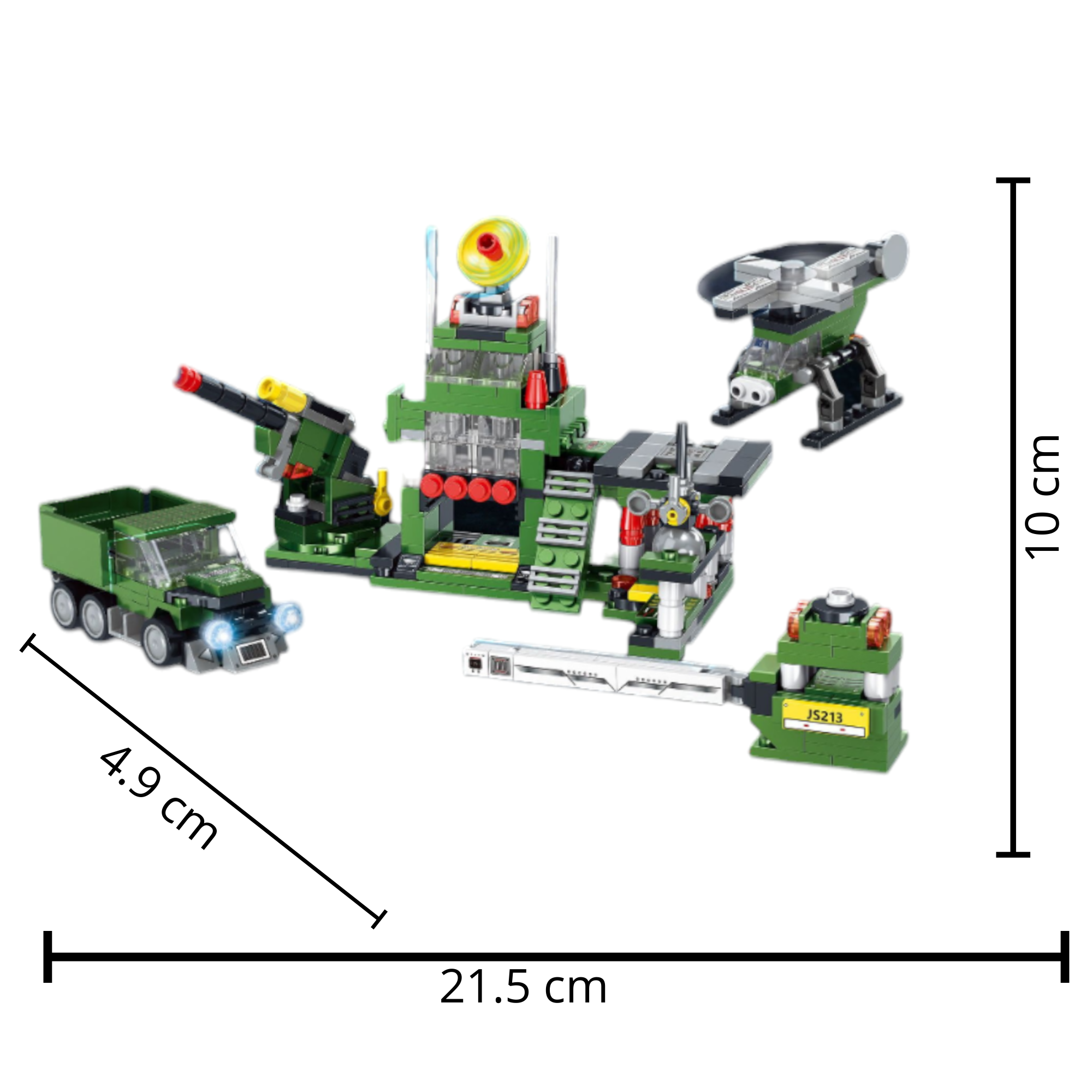 Robot Armable De Bloques 8 En 1 Vehículos Tipo Transformers - Verde .