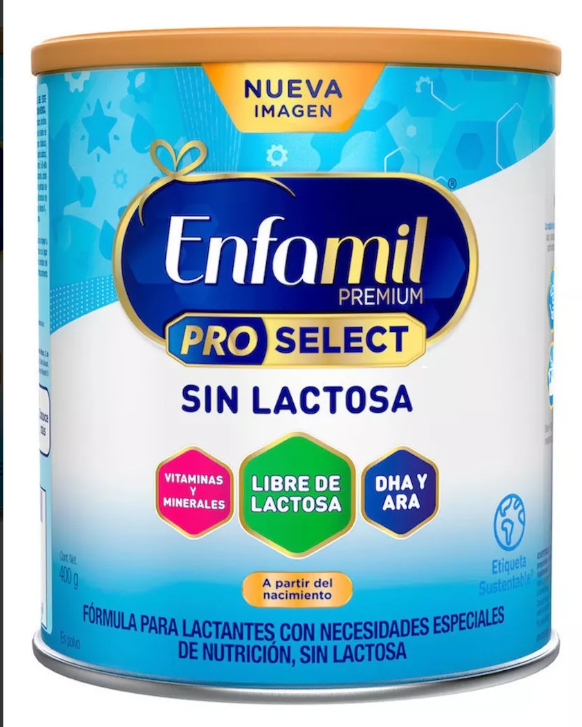 Enfamil Pro Select fórmula especializada sin lactosa a partir del nacimiento Lata 400 g