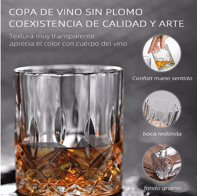 Juego De Piedras De Whisky, 8 Piedras De Vino Helado 2 Vasos