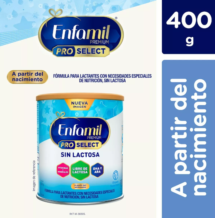 Enfamil Pro Select fórmula especializada sin lactosa a partir del nacimiento Lata 400 g