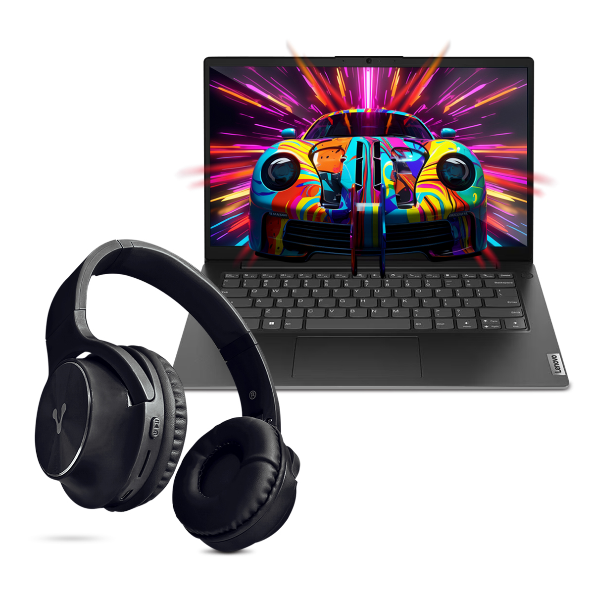 Combo Laptop Lenovo V14 G4 Ryzen 5 8gb 256gb 14Pulg W11P + Audiófonos Bluetooth.