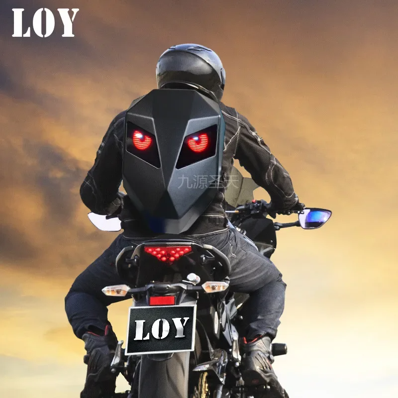 Mochila para Motocicleta LED con carcasa dura Impermeable de gran capacidad.