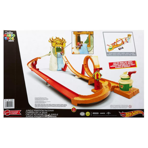 Hot Wheels Mario Kart Pista De Juguete Carrera En La Selva, Contiene 3 Carros