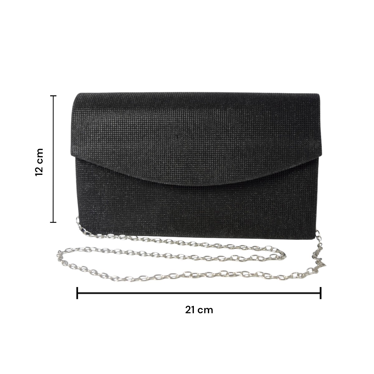 Bolsa Negra para fiesta en textil color negro.