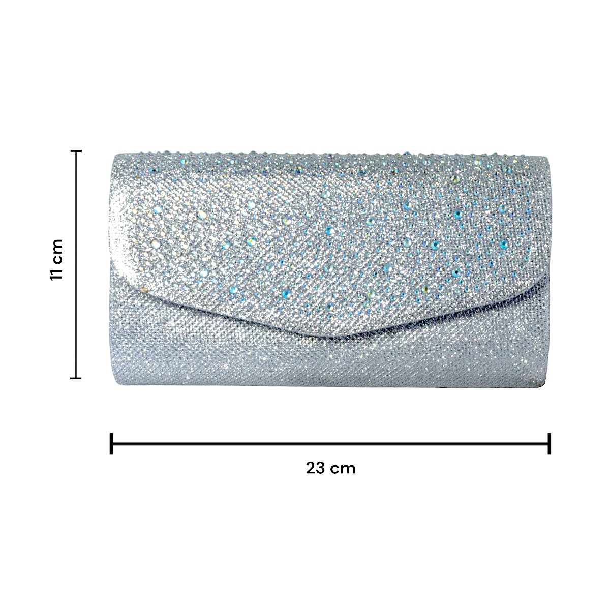 Bolsa para fiesta en color plata.