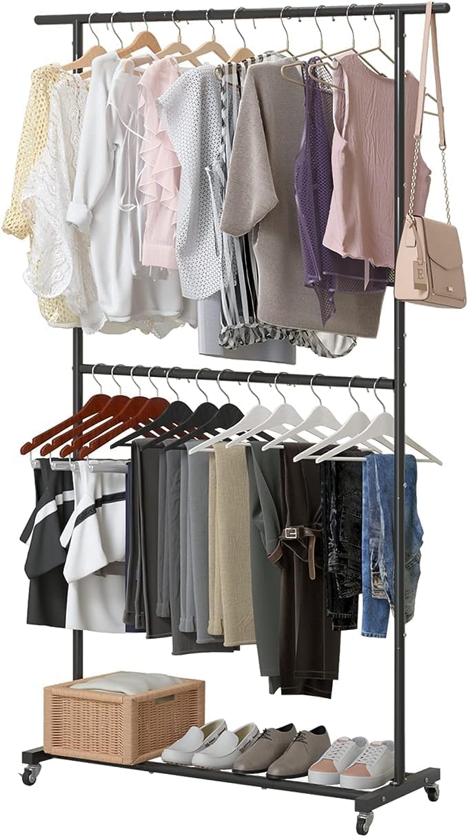 Ilios Innova Perchero De Ropa Multifuncional Para Dormitorio | Ligero organizador de ropa para recamara | Tendedero | organizador y zapatero