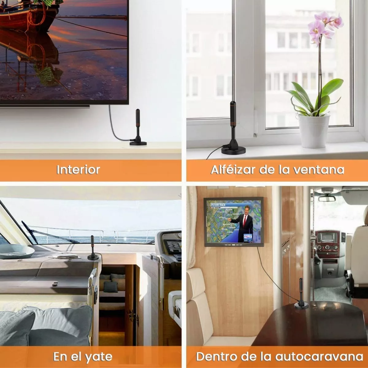 Antena De Tv Digital Para Interiores Antena Hdtv 4k 1080p Negro Lineas Roja
