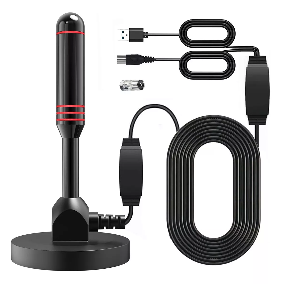 Antena De Tv Digital Para Interiores Antena Hdtv 4k 1080p Negro Lineas Roja