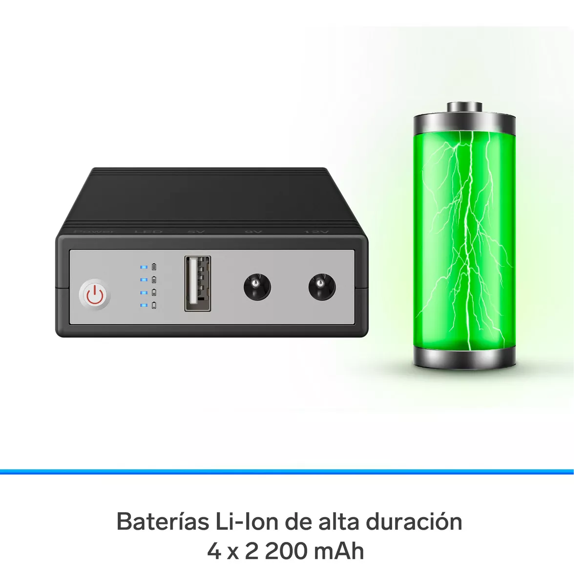 Mini No Break (ups) Para Módem 390 Min De Respaldo 8 800 Mah Negro