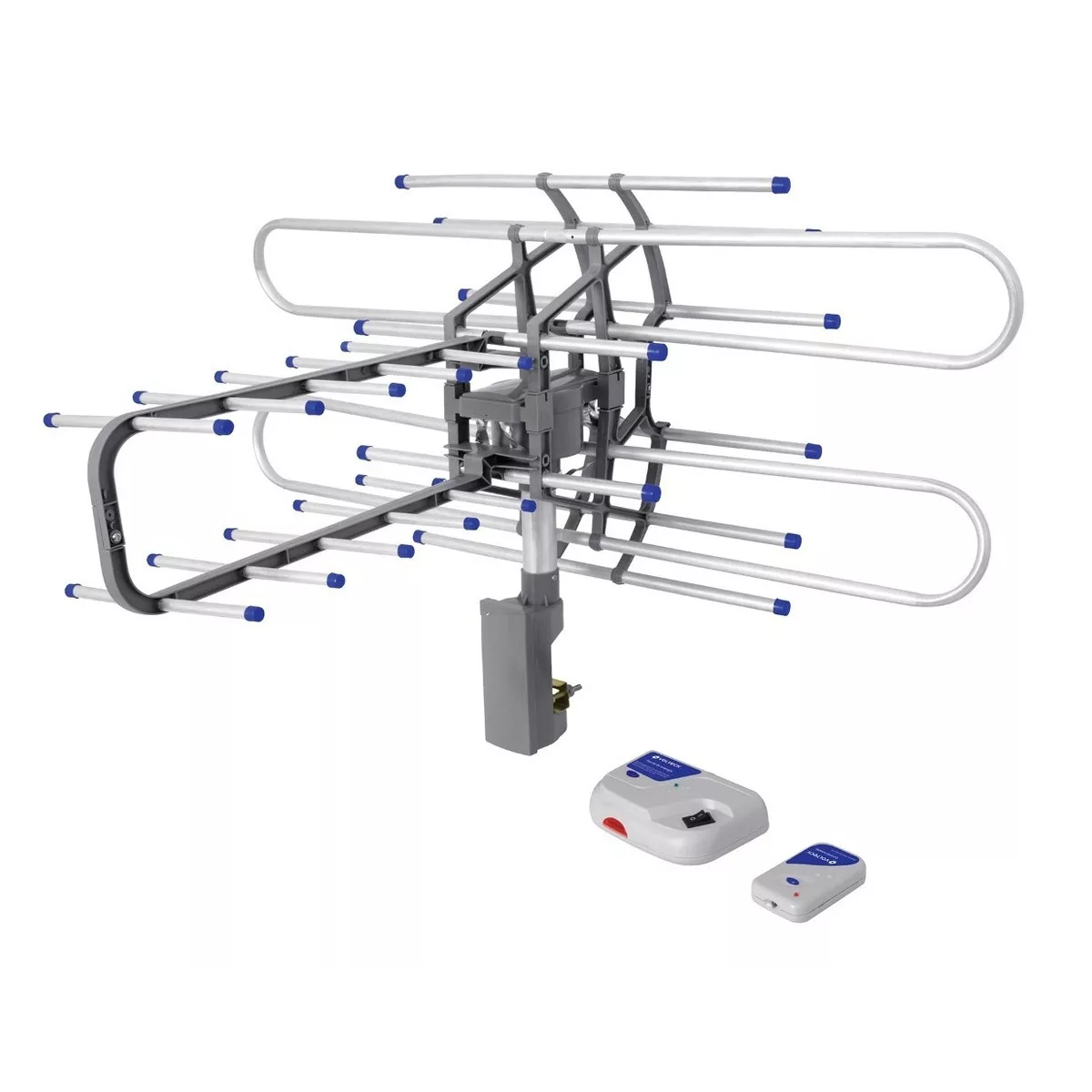 Antena Tv Digital Hd Giratoria Para Exterior Uhf Control Plata 