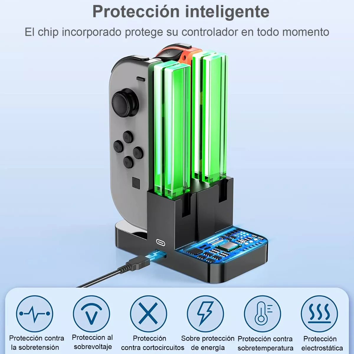 4 En 1 Base De Cargador P/ Control De Nintendo Switch 