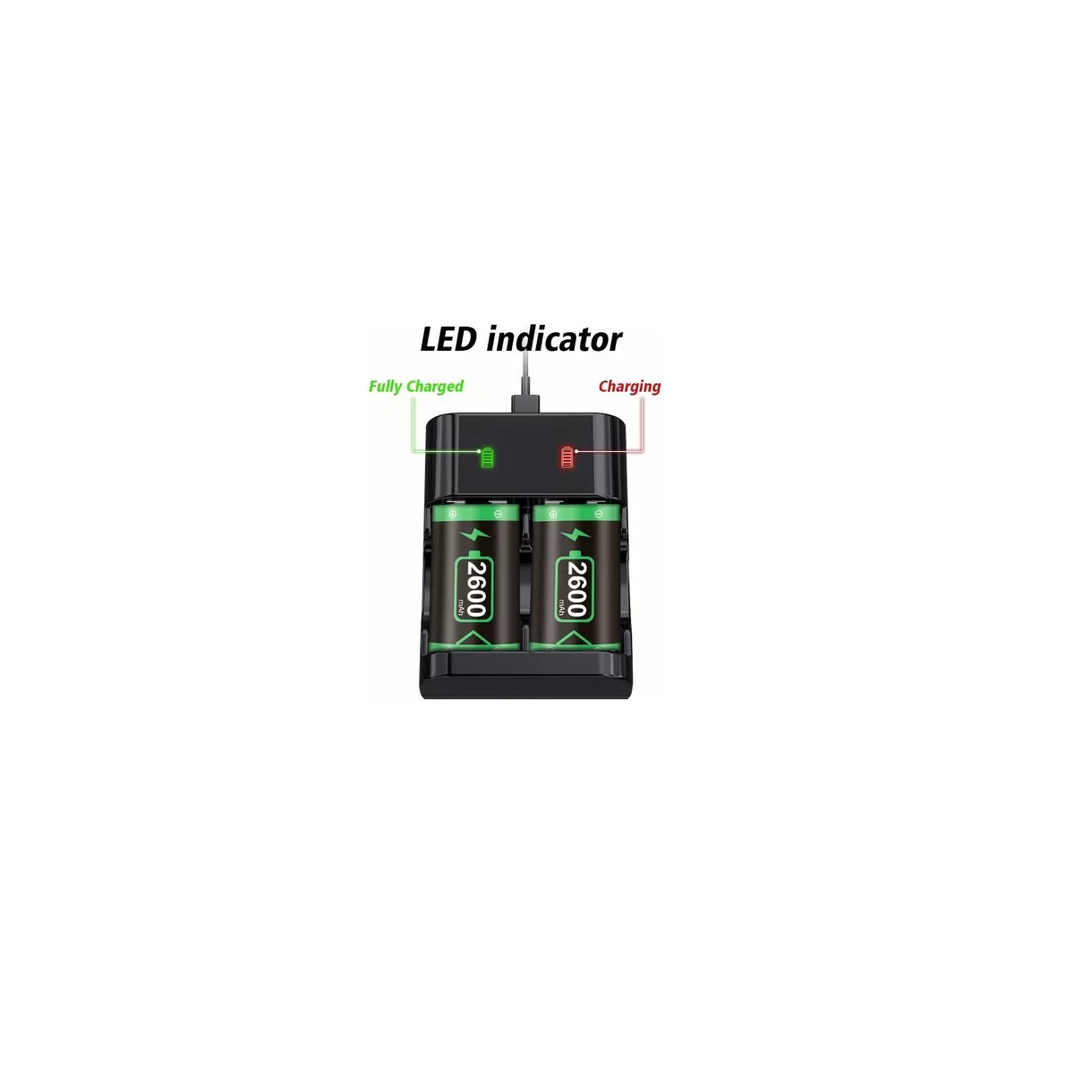 Batería Recargable Para Mando Xbox One/s/x/elite, 2x2600mah Negro