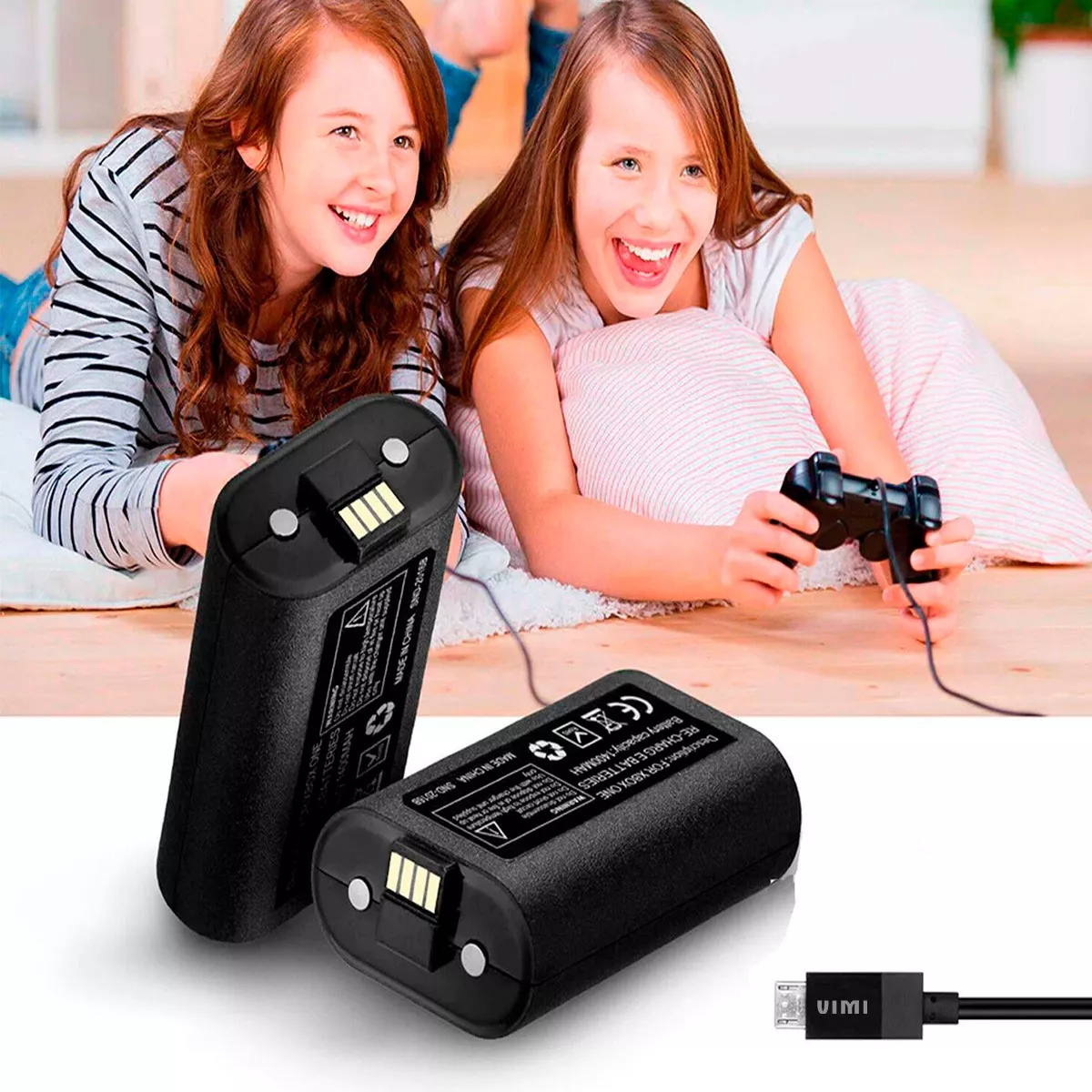 Kit Cargador Y 2 Baterias Recargable Para Xbox One Serie X/s Negro