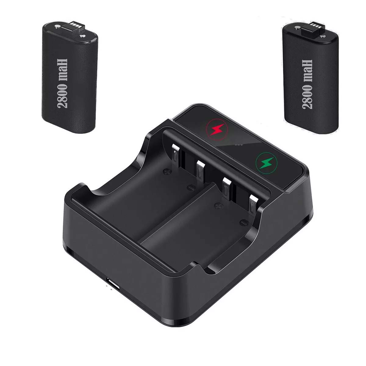 Kit Cargador Y 2 Baterias Recargable Para Xbox One Serie X/s Negro