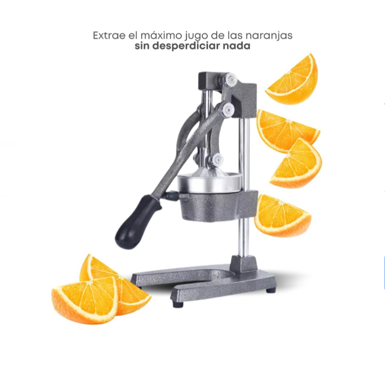 Exprimidor De Naranjas Toronjas Manual Grande De Uso Rudo Color Plateado.