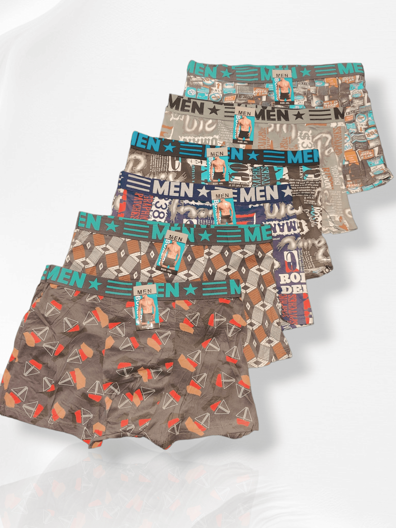 Set de 6 bóxer premium para hombre, talla chica, color/modelo aleatorio.