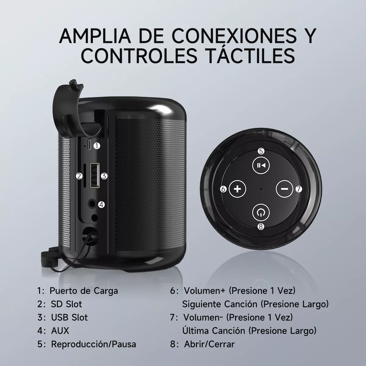 Mini Bocina Portátil Bluetooth Inalámbrica Altavoz Negro