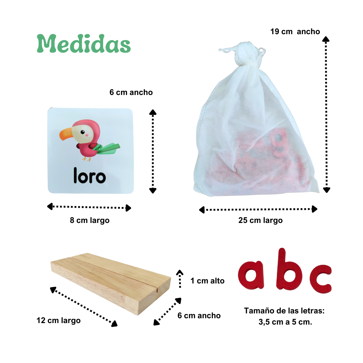 Material Didáctico Montessori Juego Letras Ortografía Niños.