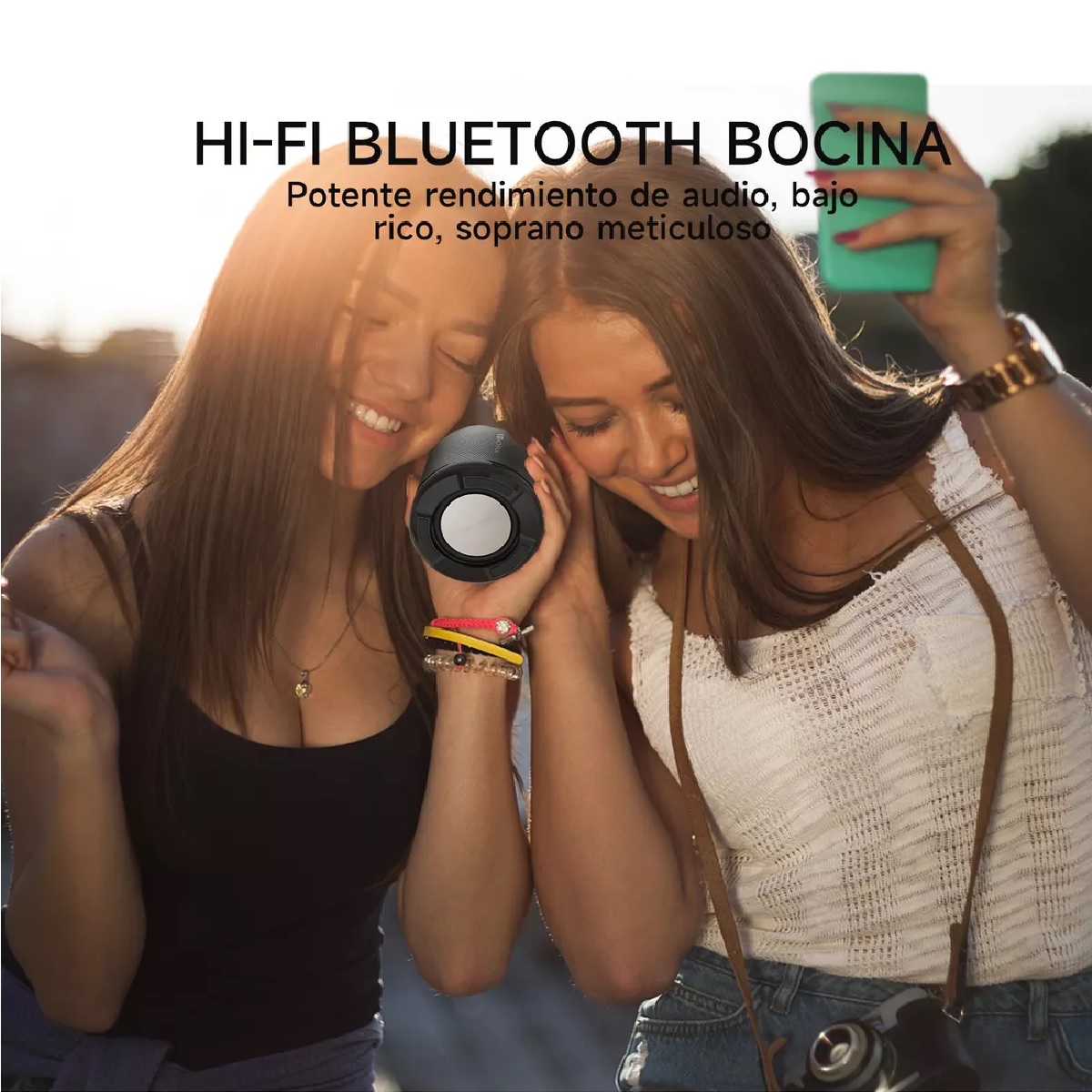 Mini Bocina Portátil Bluetooth Inalámbrica Altavoz Negro